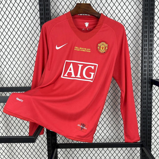 Manchester United Maillot Domicile Retro Manches Longues 07/08