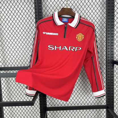 Manchester United Maillot Domicile Retro Manches Longues 98/99